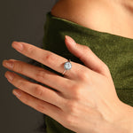 925 Sterling Silver Vintage Octagon CZ Halo Ring 70200378