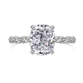 925 Sterling Silver Crushed Ice Cushion Cut CZ Pave Ring 70200381
