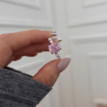 925 Sterling Silver Crushed Ice Cushion Cut CZ Pave Ring 70200381