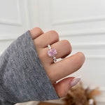 925 Sterling Silver Crushed Ice Cushion Cut CZ Pave Ring 70200381