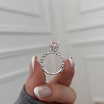 925 Sterling Silver Crushed Ice Cushion Cut CZ Pave Ring 70200381