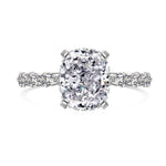 925 Sterling Silver Crushed Ice Cushion Cut CZ Pave Ring 70200381
