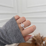 925 Sterling Silver Crushed Ice Cushion Cut CZ Pave Ring 70200381