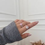 925 Sterling Silver Crushed Ice Cushion Cut CZ Pave Ring 70200381