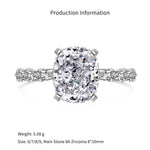 925 Sterling Silver Crushed Ice Cushion Cut CZ Pave Ring 70200381