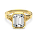 925 Sterling Silver Emerald Cut CZ Bezel Solitaire Ring 70200384