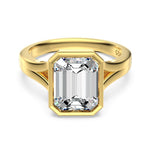 925 Sterling Silver Emerald Cut CZ Bezel Solitaire Ring 70200384