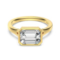 925 Sterling Silver East-West Emerald Cut CZ Bezel Ring 70200385