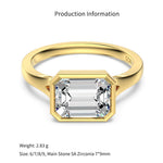 925 Sterling Silver East-West Emerald Cut CZ Bezel Ring 70200385