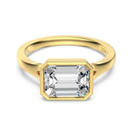 925 Sterling Silver East-West Emerald Cut CZ Bezel Ring 70200385