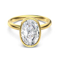 925 Sterling Silver Oval Cut CZ Bezel Set Solitaire Ring 70200386
