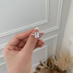 925 Sterling Silver Emerald Cut CZ Solitaire Ring 70200389