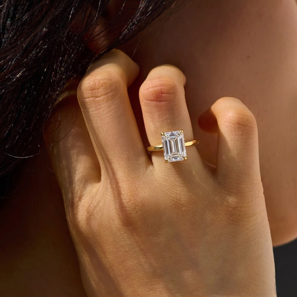 925 Sterling Silver Emerald Cut CZ Solitaire Ring 70200389