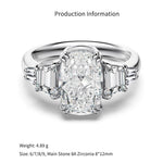 925 Sterling Silver Crushed Ice Oval CZ Three-Stone Ring 70200391