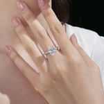 925 Sterling Silver 8x12mm Oval Solitaire Pave Ring 70200392
