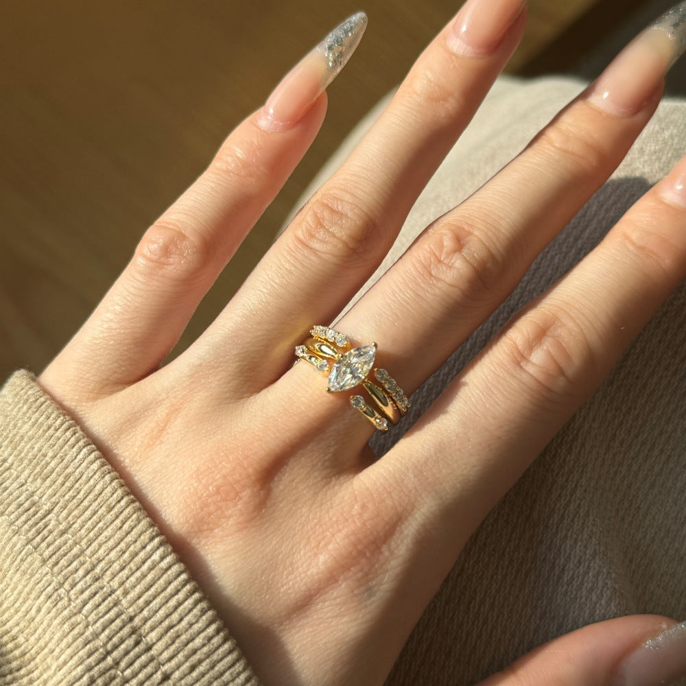 925 Sterling Silver Marquise Cut CZ Solitaire Ring 70200394