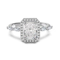 925 Sterling Silver Crushed Ice CZ Marquise Halo Ring 70200396