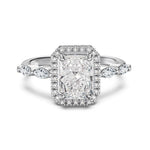 925 Sterling Silver Crushed Ice CZ Marquise Halo Ring 70200396