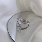 925 Sterling Silver Oval CZ Pave Band Solitaire Ring 70200397