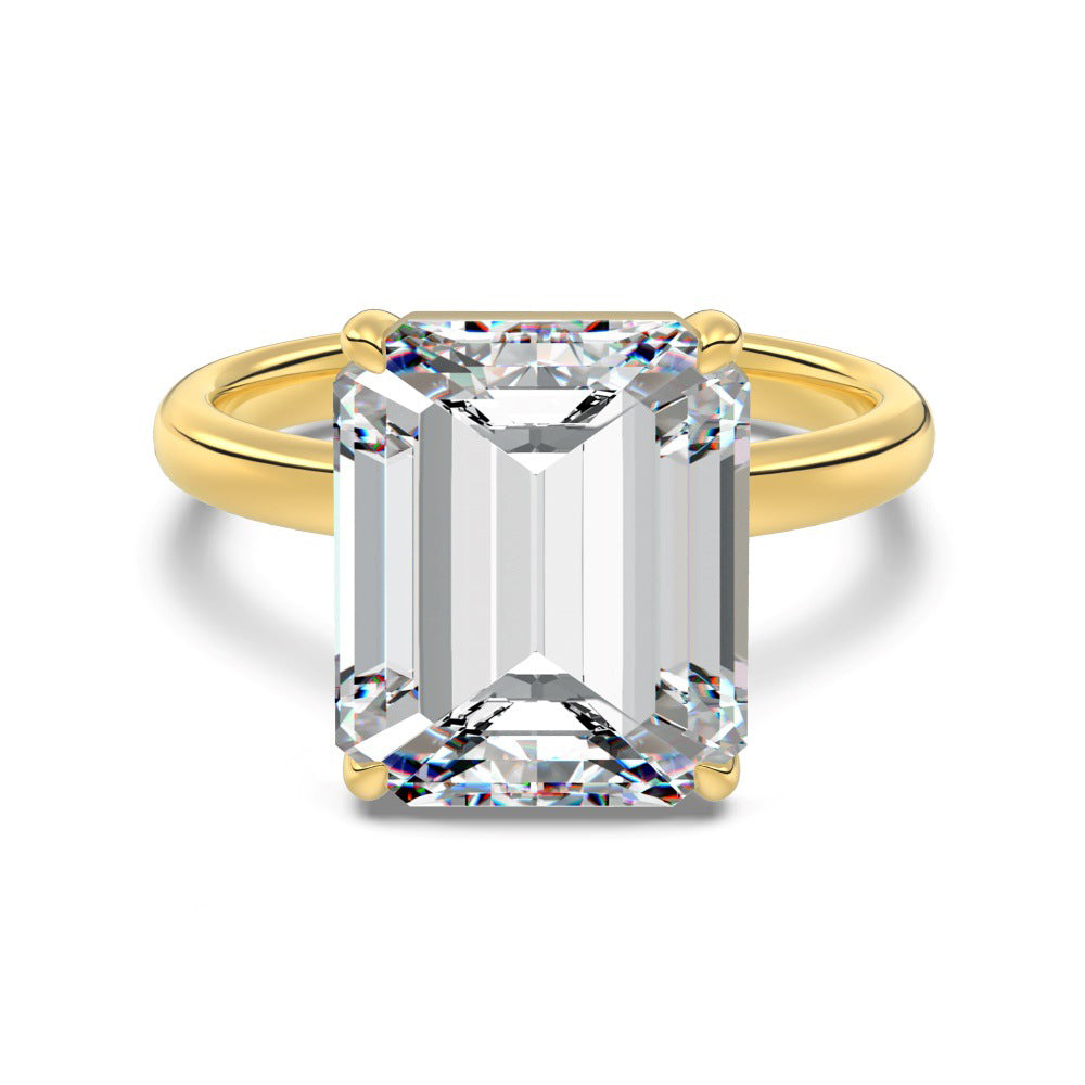 925 Sterling Silver 3ct Emerald Cut CZ Solitaire Ring 70200398