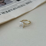 925 Sterling Silver 3ct Emerald Cut CZ Solitaire Ring 70200398