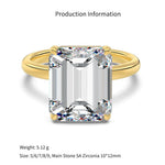 925 Sterling Silver 3ct Emerald Cut CZ Solitaire Ring 70200398
