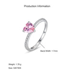 925 Sterling Silver Pink Heart Zircon Engagement Ring 70300095
