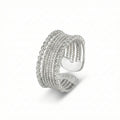 925 Sterling Silver Vintage Wide Multi-Layer Braided Open Ring 70400295
