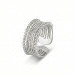 925 Sterling Silver Vintage Wide Multi-Layer Braided Open Ring 70400295