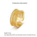 925 Sterling Silver Vintage Wide Multi-Layer Braided Open Ring 70400295