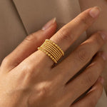 925 Sterling Silver Vintage Wide Multi-Layer Braided Open Ring 70400295