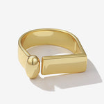 925 Sterling Silver Geometric Bar Adjustable Ring 70400296