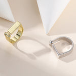 925 Sterling Silver Geometric Bar Adjustable Ring 70400296