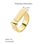 925 Sterling Silver Geometric Bar Adjustable Ring 70400296