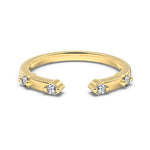925 Sterling Silver Minimalist CZ Open Cuff Stacking Ring 70400302
