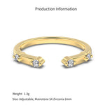 925 Sterling Silver Minimalist CZ Open Cuff Stacking Ring 70400302