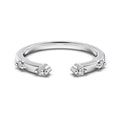 925 Sterling Silver Minimalist CZ Open Cuff Stacking Ring 70400302