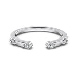 925 Sterling Silver Minimalist CZ Open Cuff Stacking Ring 70400302