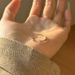 925 Sterling Silver Minimalist CZ Open Cuff Stacking Ring 70400302