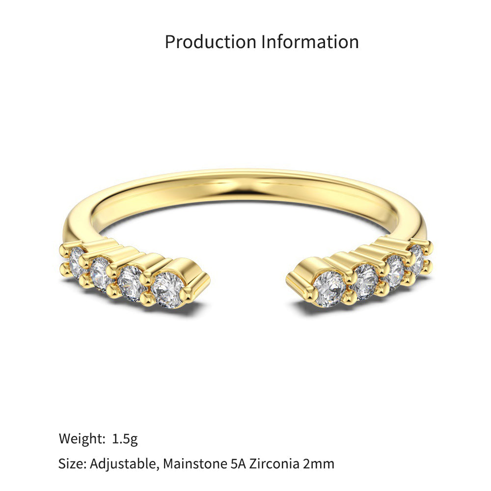 925 Sterling Silver CZ Cuff Stacking Ring70400303