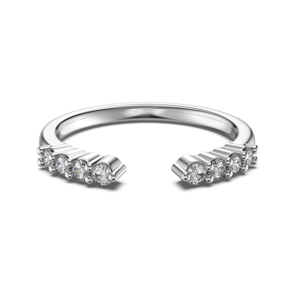925 Sterling Silver CZ Cuff Stacking Ring70400303