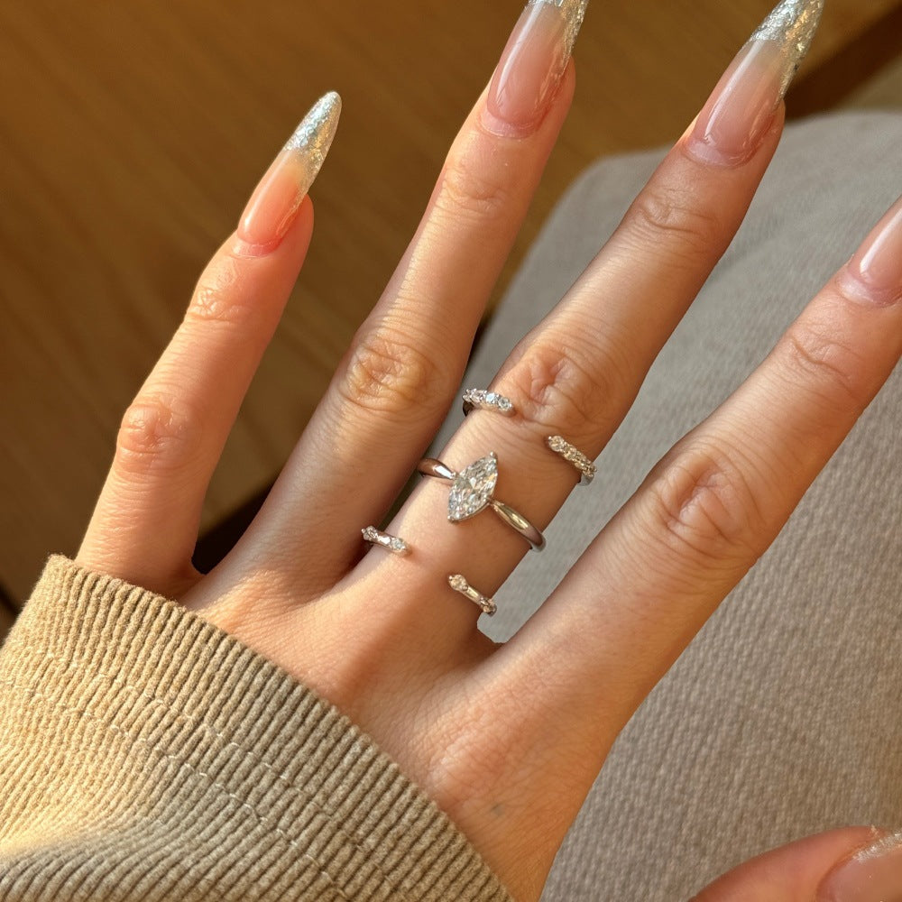 925 Sterling Silver CZ Cuff Stacking Ring70400303