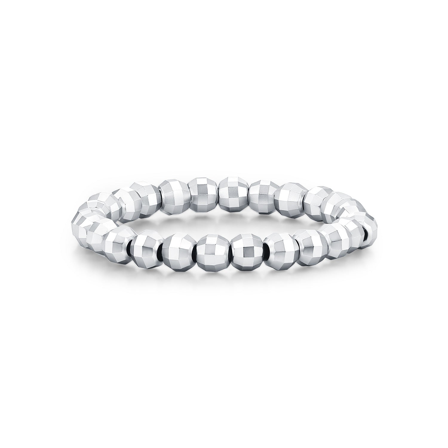925 Sterling Silver Diamond-Cut Beaded Stacking Ring 70600004