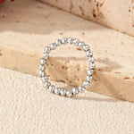 925 Sterling Silver Diamond-Cut Beaded Stacking Ring 70600004