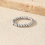 925 Sterling Silver Diamond-Cut Beaded Stacking Ring 70600004