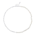 925 Sterling Silver Fresh Water Pearl Linked Chain Necklace 80100055