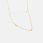 925 Sterling Silver Sideways Initial Letter CZ Station Necklace 80100076