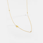 925 Sterling Silver Sideways Initial Letter CZ Station Necklace 80100076