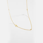 925 Sterling Silver Sideways Initial Letter CZ Station Necklace 80100076