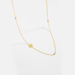 925 Sterling Silver Sideways Initial Letter CZ Station Necklace 80100076